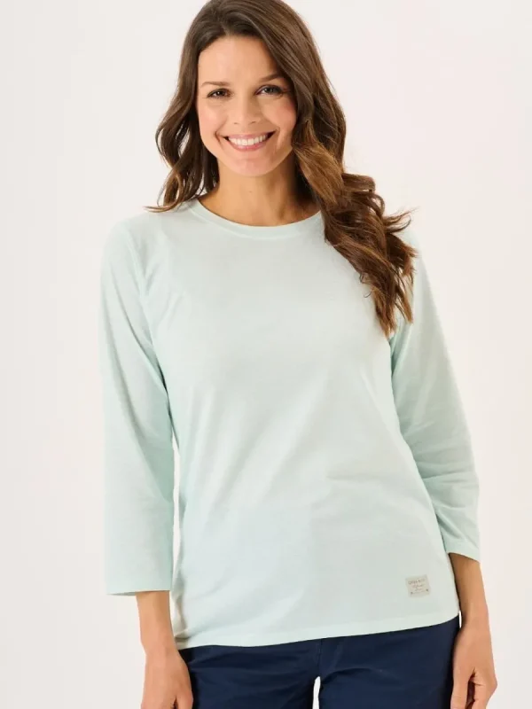 Quba & Co Aqua 3/4 Length Sleeve Wave Print T-Shirt - Walis New