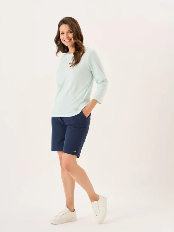 Quba & Co Aqua 3/4 Length Sleeve Wave Print T-Shirt - Walis New