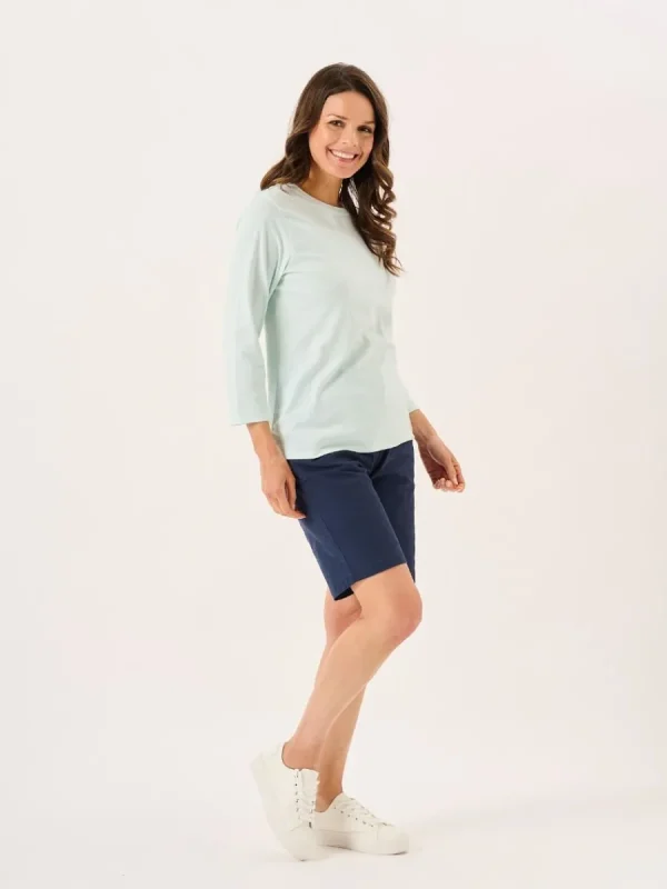 Quba & Co Aqua 3/4 Length Sleeve Wave Print T-Shirt - Walis New