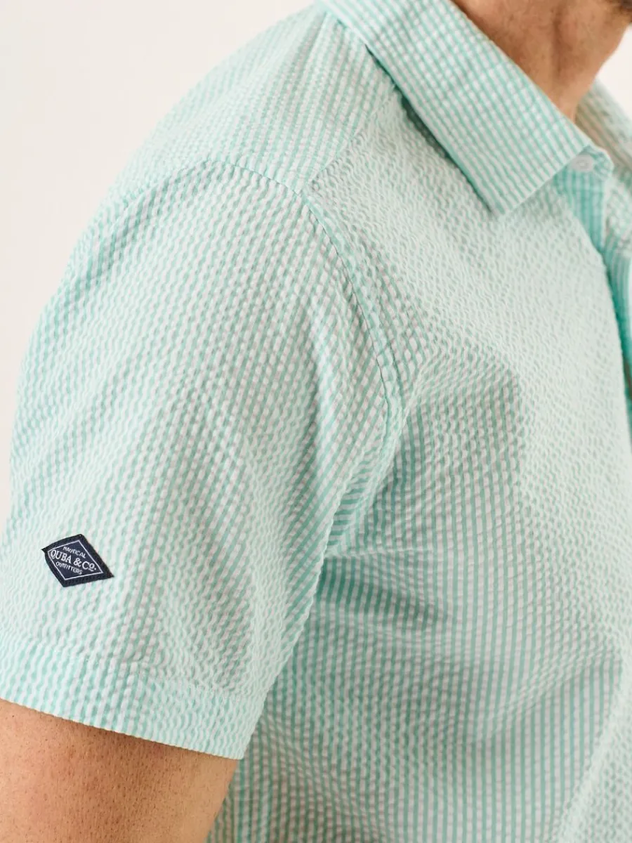 aqua_and_white_striped_se_11.webp Quba & Co Aqua And White Striped Seersucker Short Sleeve Shirt - Durst Online