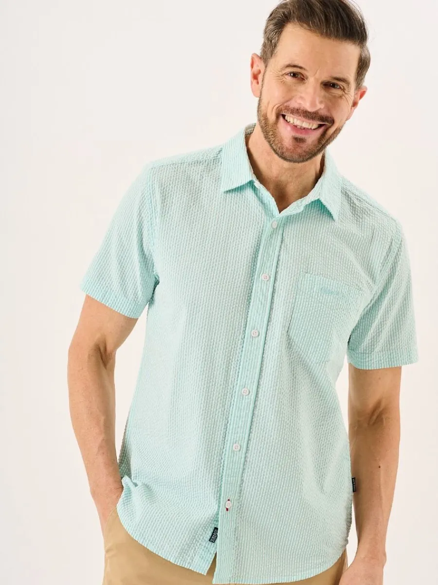 aqua_and_white_striped_se_3.webp Quba & Co Aqua And White Striped Seersucker Short Sleeve Shirt - Durst Online