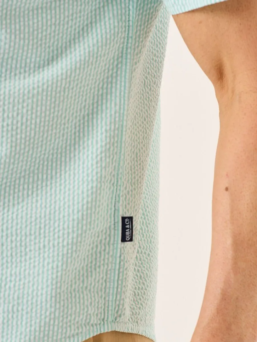 aqua_and_white_striped_se_9.webp Quba & Co Aqua And White Striped Seersucker Short Sleeve Shirt - Durst Online