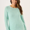 Quba & Co Aqua Pearl Stitch Cotton Knitted Jumper - Skylar Online