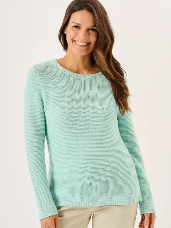 Quba & Co Aqua Pearl Stitch Cotton Knitted Jumper - Skylar Online
