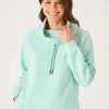 Quba & Co Aqua Wrap Cowl Neck Ladies Sweatshirt - Sutton New