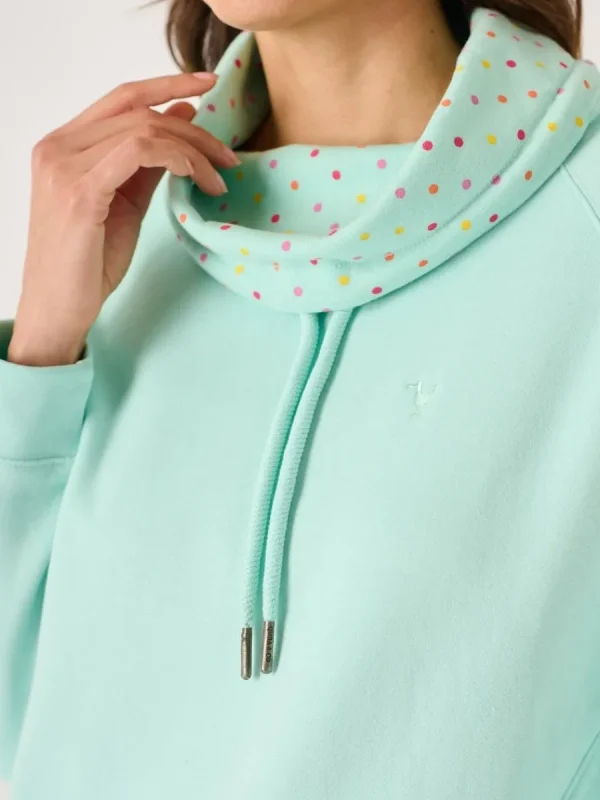 Quba & Co Aqua Wrap Cowl Neck Ladies Sweatshirt - Sutton New