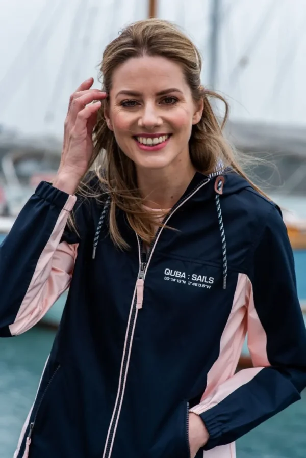 Quba & Co Araminta X-Series Showerproof Performance Jacket in Navy and Pink Outlet