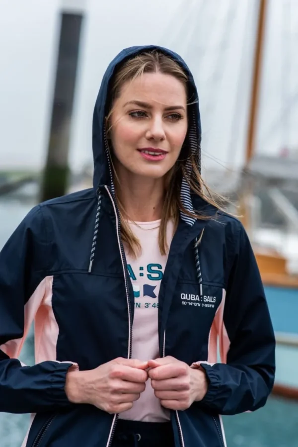Quba & Co Araminta X-Series Showerproof Performance Jacket in Navy and Pink Outlet