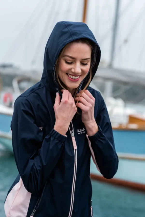 Quba & Co Araminta X-Series Showerproof Performance Jacket in Navy and Pink Outlet