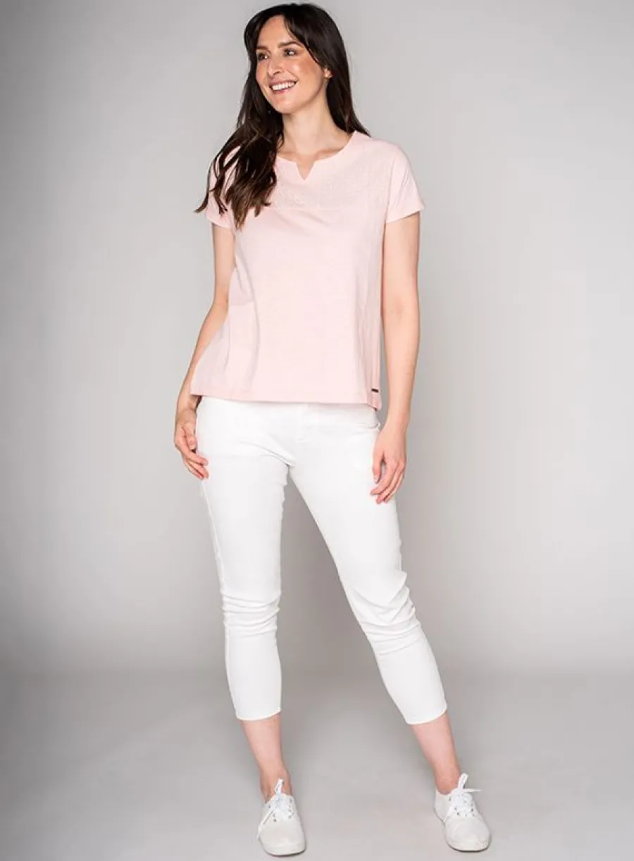 ariana_woven_tshirt__peon_0.webp Quba & Co Ariana Woven T-Shirt - Peony Pink Clearance