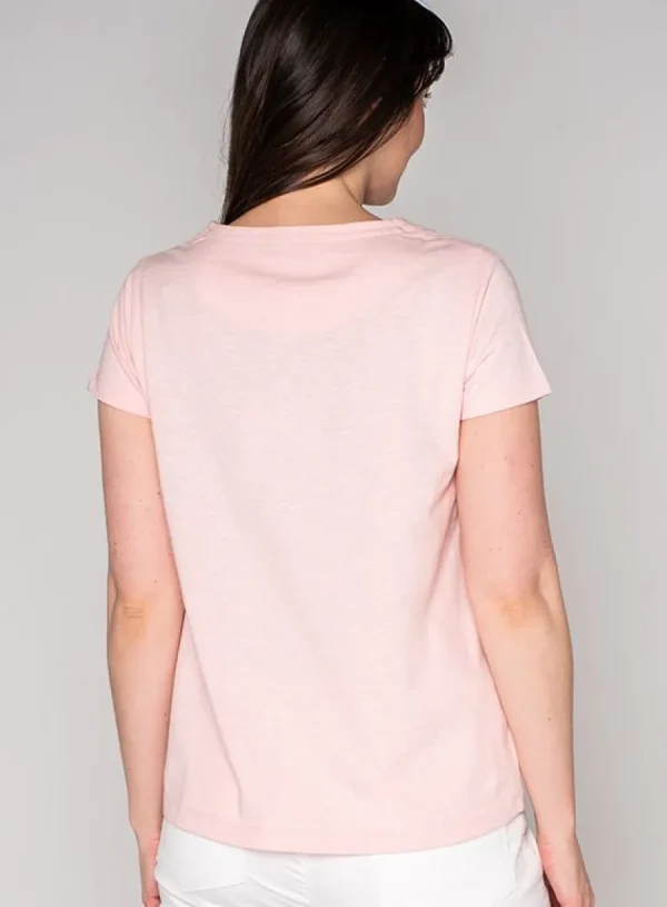 Quba & Co Ariana Woven T-Shirt - Peony Pink Clearance