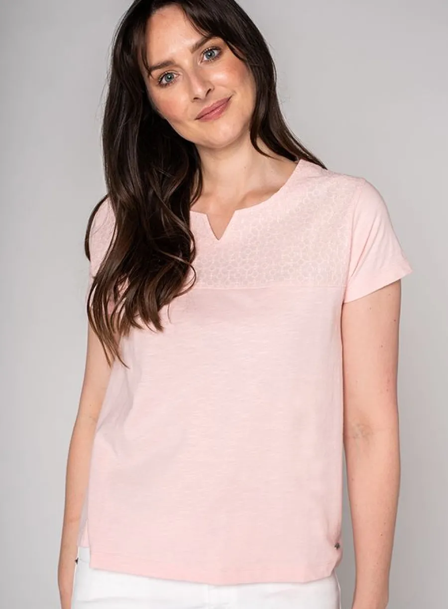 ariana_woven_tshirt__peon_2.webp Quba & Co Ariana Woven T-Shirt - Peony Pink Clearance