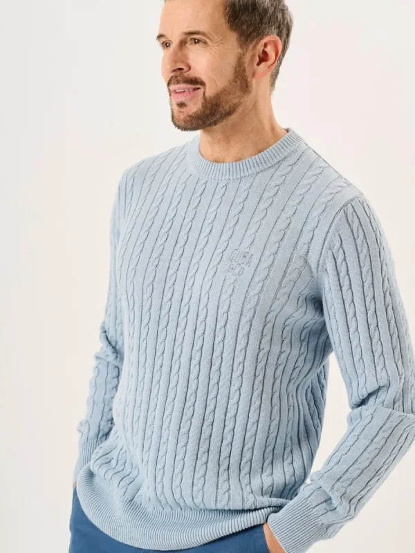 Quba & Co Ash Blue Cable Knit Lifestyle Jumper - Morston (XXL) New