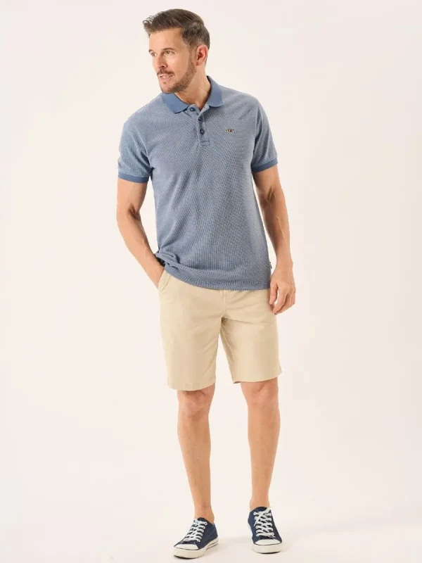 Quba & Co Ash Blue Short Sleeve Lifestyle Polo - Lance Hot
