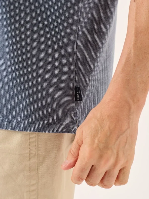 Quba & Co Ash Blue Short Sleeve Lifestyle Polo - Lance Hot