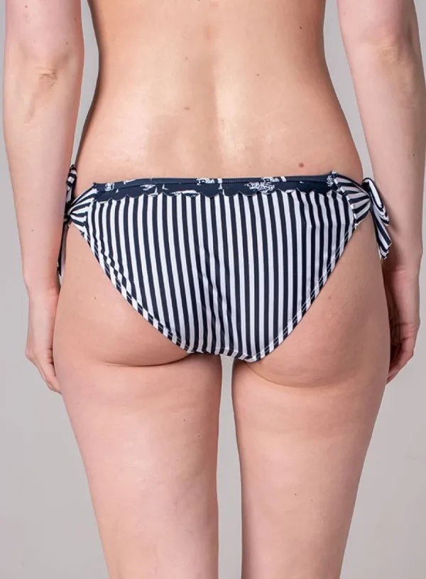Quba & Co Bali Striped Bikini Briefs - Deep Navy Clearance