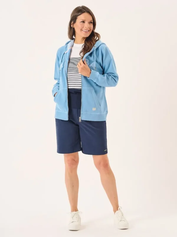 Quba & Co Ballard Zip Through Hoodie in Blue Clearance