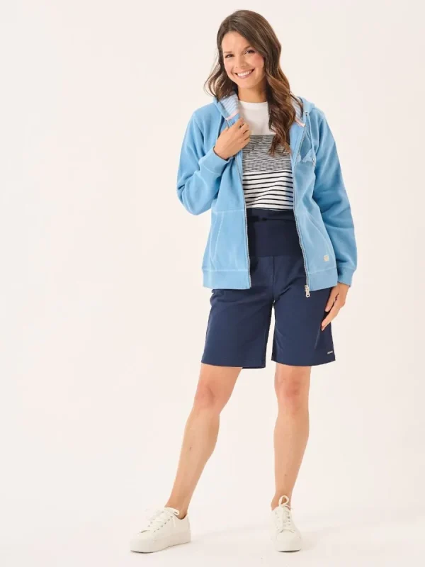 Quba & Co Ballard Zip Through Hoodie in Blue Clearance