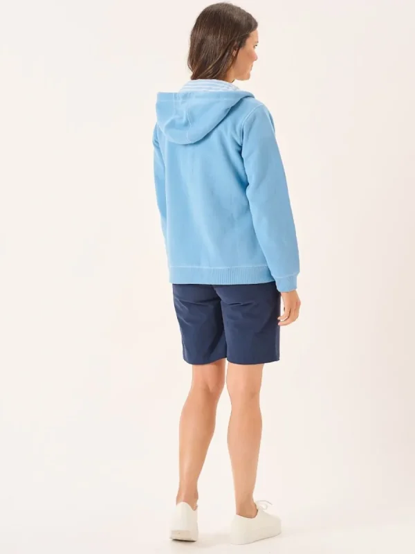 Quba & Co Ballard Zip Through Hoodie in Blue Clearance