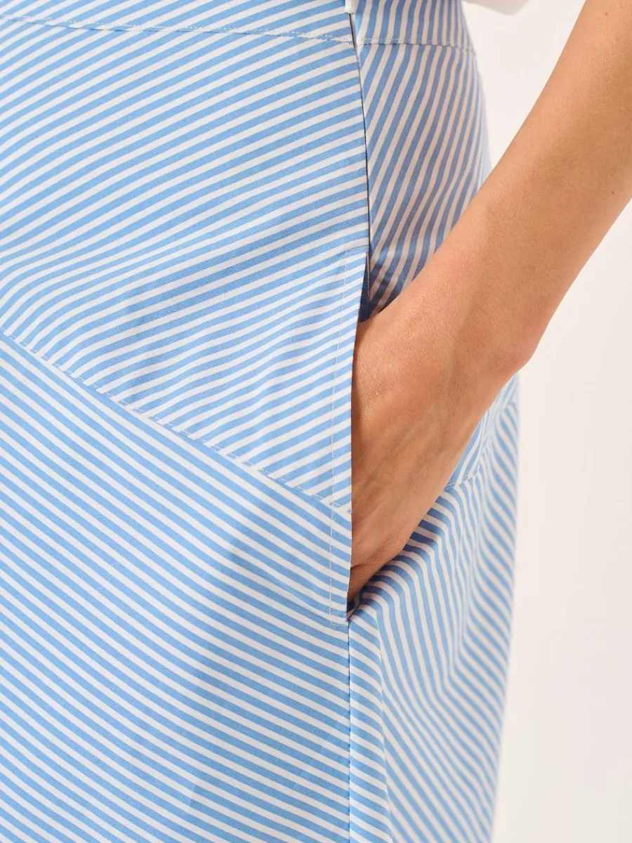 blue_amp_white_striped_pa_1.webp Quba & Co Blue & White Striped Panelled Midi Skirt - Avaline Sale