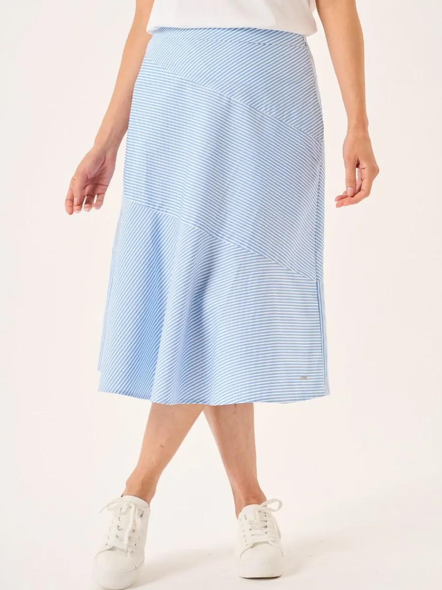 blue_amp_white_striped_pa_2.webp Quba & Co Blue & White Striped Panelled Midi Skirt - Avaline Sale