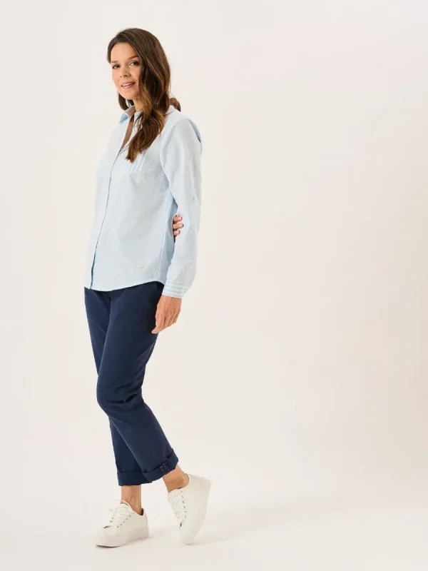 Quba & Co Blue And White Long Sleeved Striped Shirt - Saranda Hot