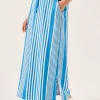 Quba & Co Blue And White Striped Jersey Maxi Skirt - Marlowe Clearance