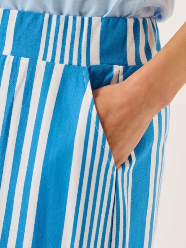 Quba & Co Blue And White Striped Jersey Maxi Skirt - Marlowe Clearance