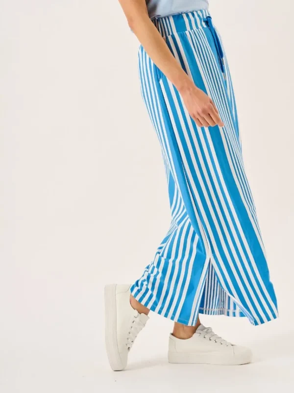 Quba & Co Blue And White Striped Jersey Maxi Skirt - Marlowe Clearance