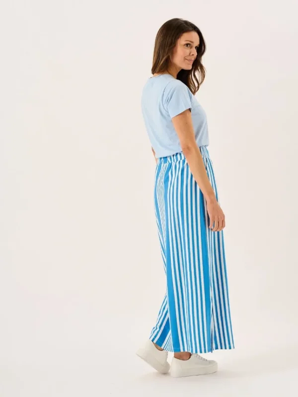 Quba & Co Blue And White Striped Jersey Maxi Skirt - Marlowe Clearance