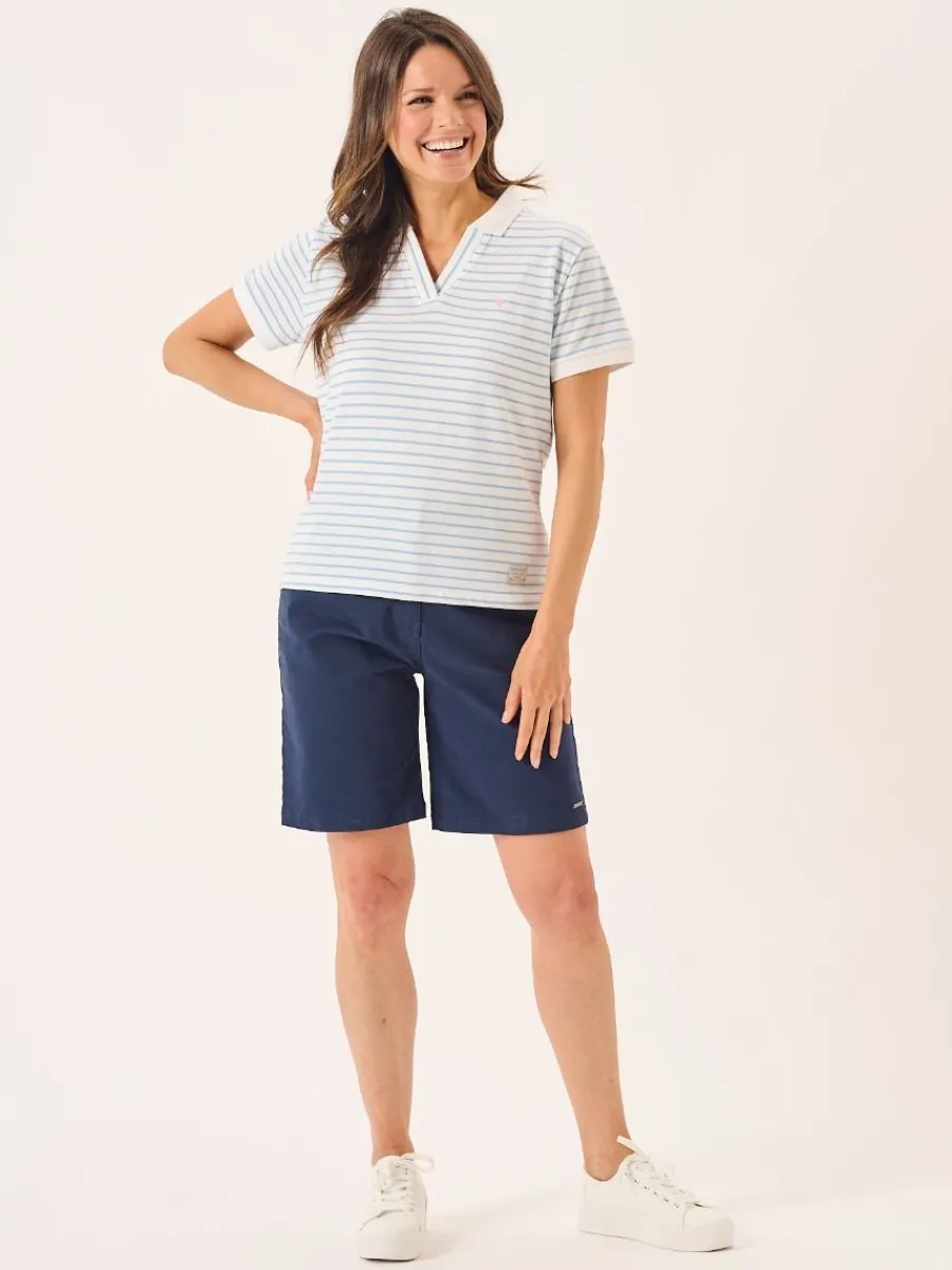blue_and_white_striped_la_3.webp Quba & Co Blue And White Striped Ladies Polo Shirt - Petras Outlet