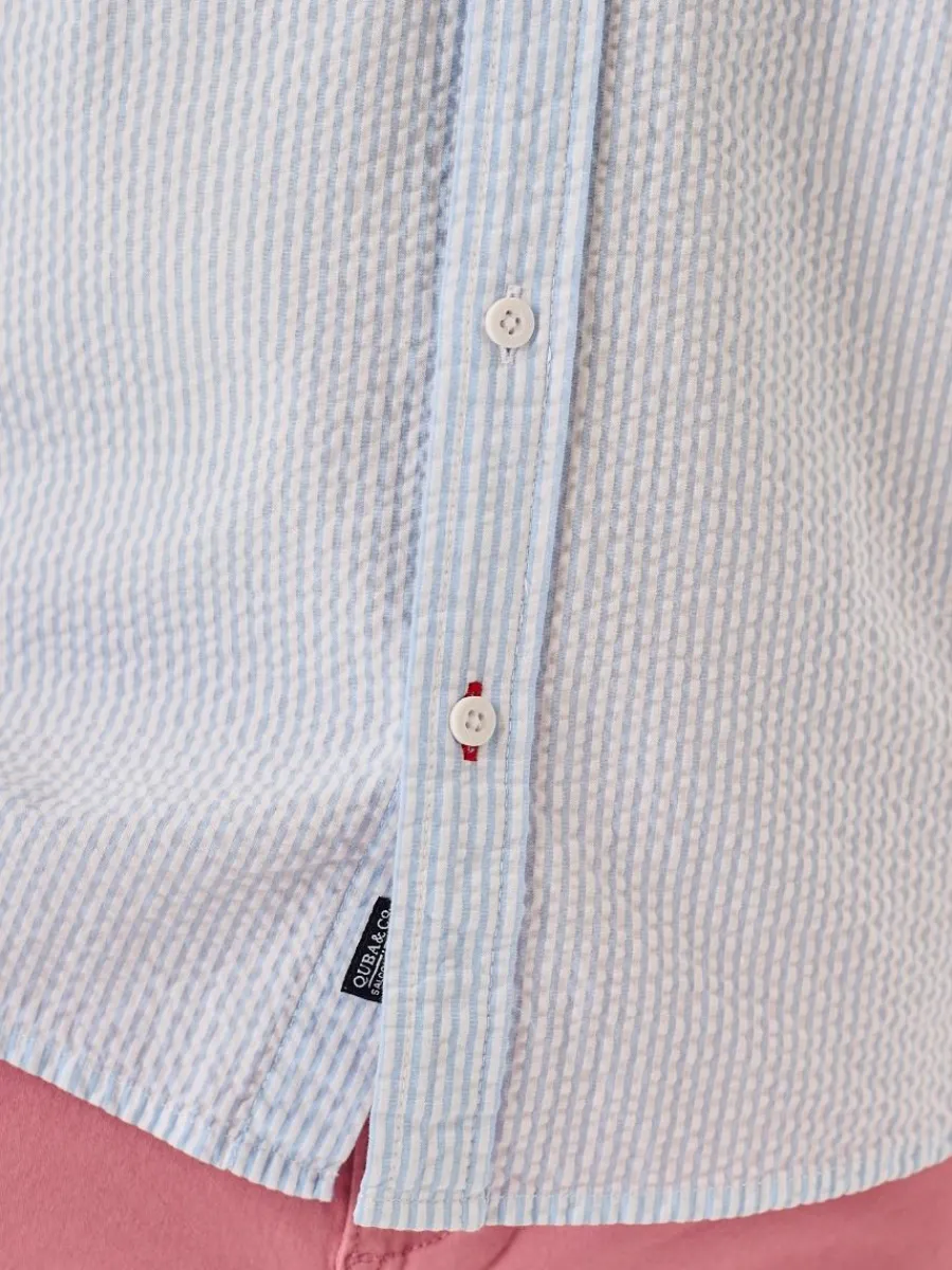 blue_and_white_striped_se_11.webp Quba & Co Blue And White Striped Seersucker Short Sleeve Shirt - Durst Best