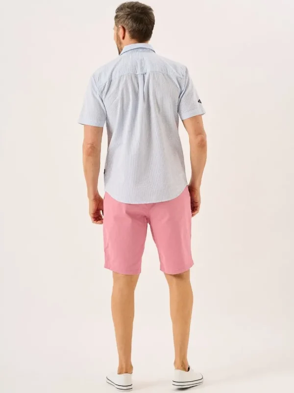 Quba & Co Blue And White Striped Seersucker Short Sleeve Shirt - Durst Best