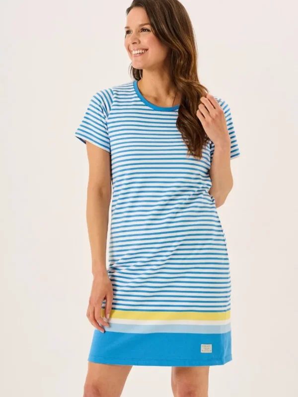 Quba & Co Blue And White Striped T-Shirt Dress - Jenna New