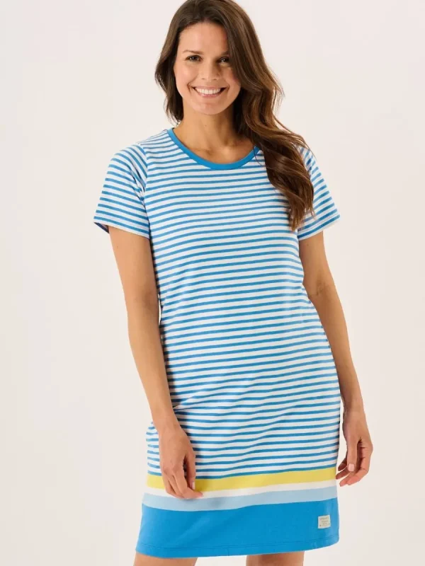 Quba & Co Blue And White Striped T-Shirt Dress - Jenna New