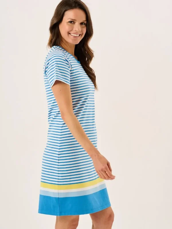 Quba & Co Blue And White Striped T-Shirt Dress - Jenna New