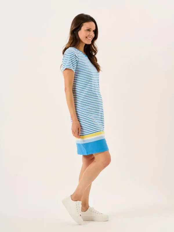 Quba & Co Blue And White Striped T-Shirt Dress - Jenna New