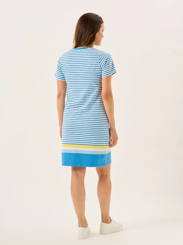 Quba & Co Blue And White Striped T-Shirt Dress - Jenna New