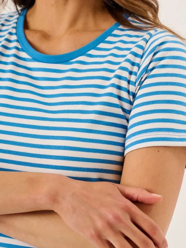 Quba & Co Blue And White Striped T-Shirt Dress - Jenna New