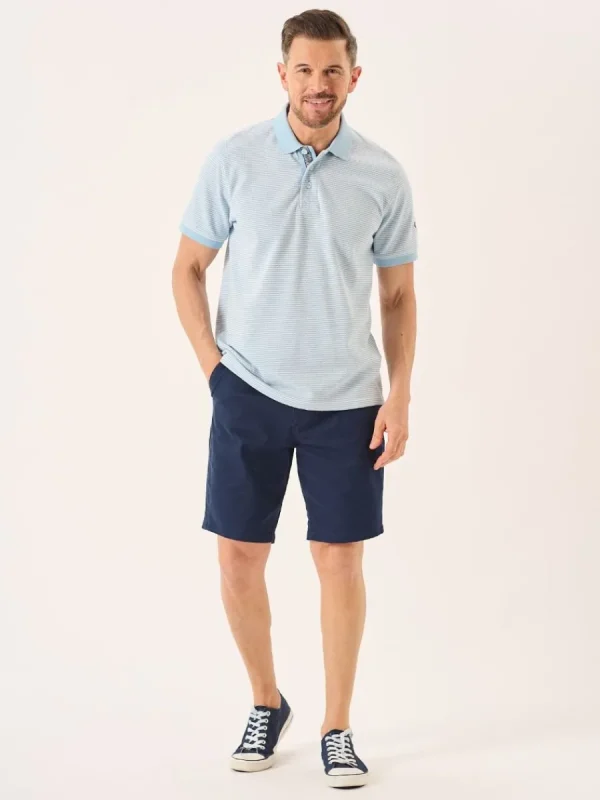 Quba & Co Blue And White Textured Design Polo Shirt - Hawke Online