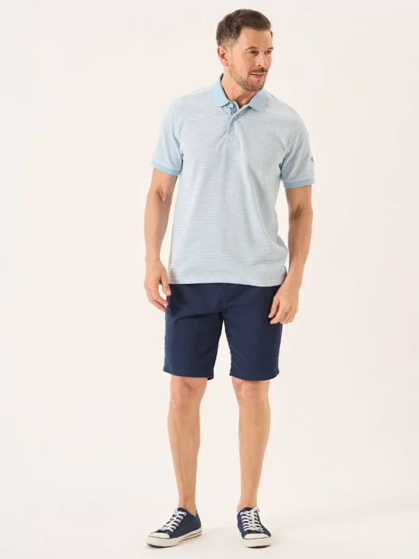 Quba & Co Blue And White Textured Design Polo Shirt - Hawke Online