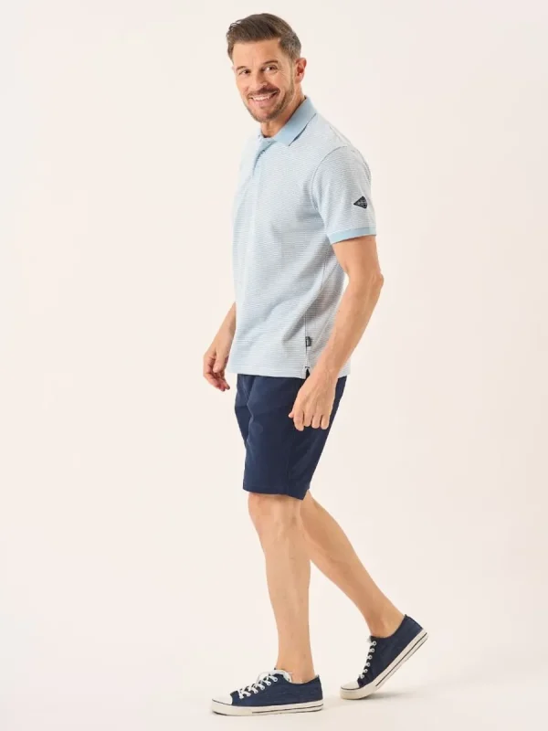 Quba & Co Blue And White Textured Design Polo Shirt - Hawke Online