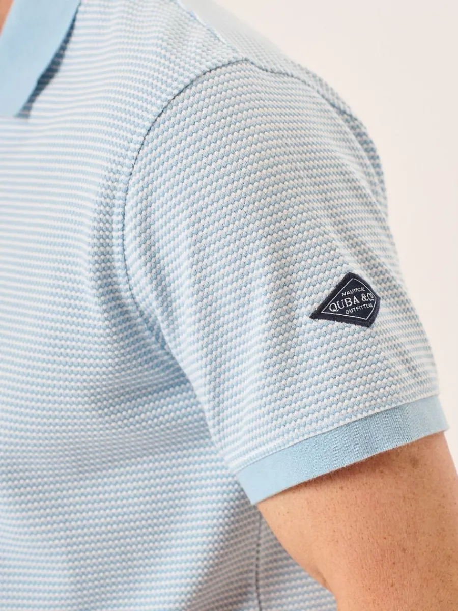 blue_and_white_textured_d_8.webp Quba & Co Blue And White Textured Design Polo Shirt - Hawke Online