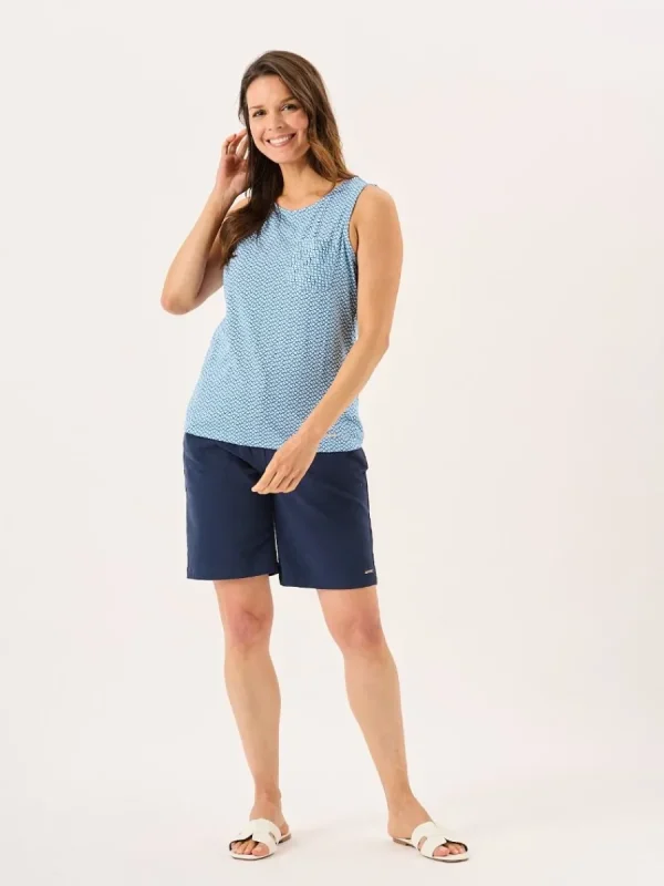 Quba & Co Blue Geometric Print Jersey Vest - Braye Discount