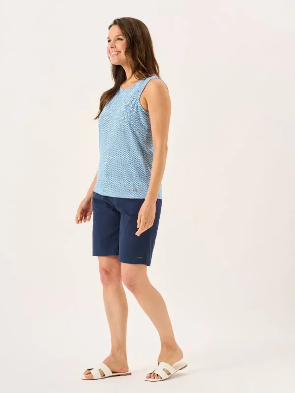 Quba & Co Blue Geometric Print Jersey Vest - Braye Discount