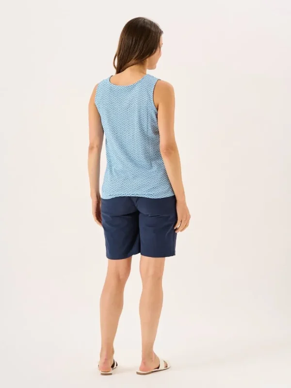 Quba & Co Blue Geometric Print Jersey Vest - Braye Discount