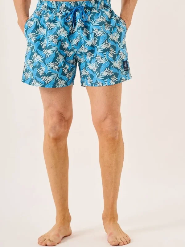 Quba & Co Blue Leaf Print Swim Shorts - Seagor Sale