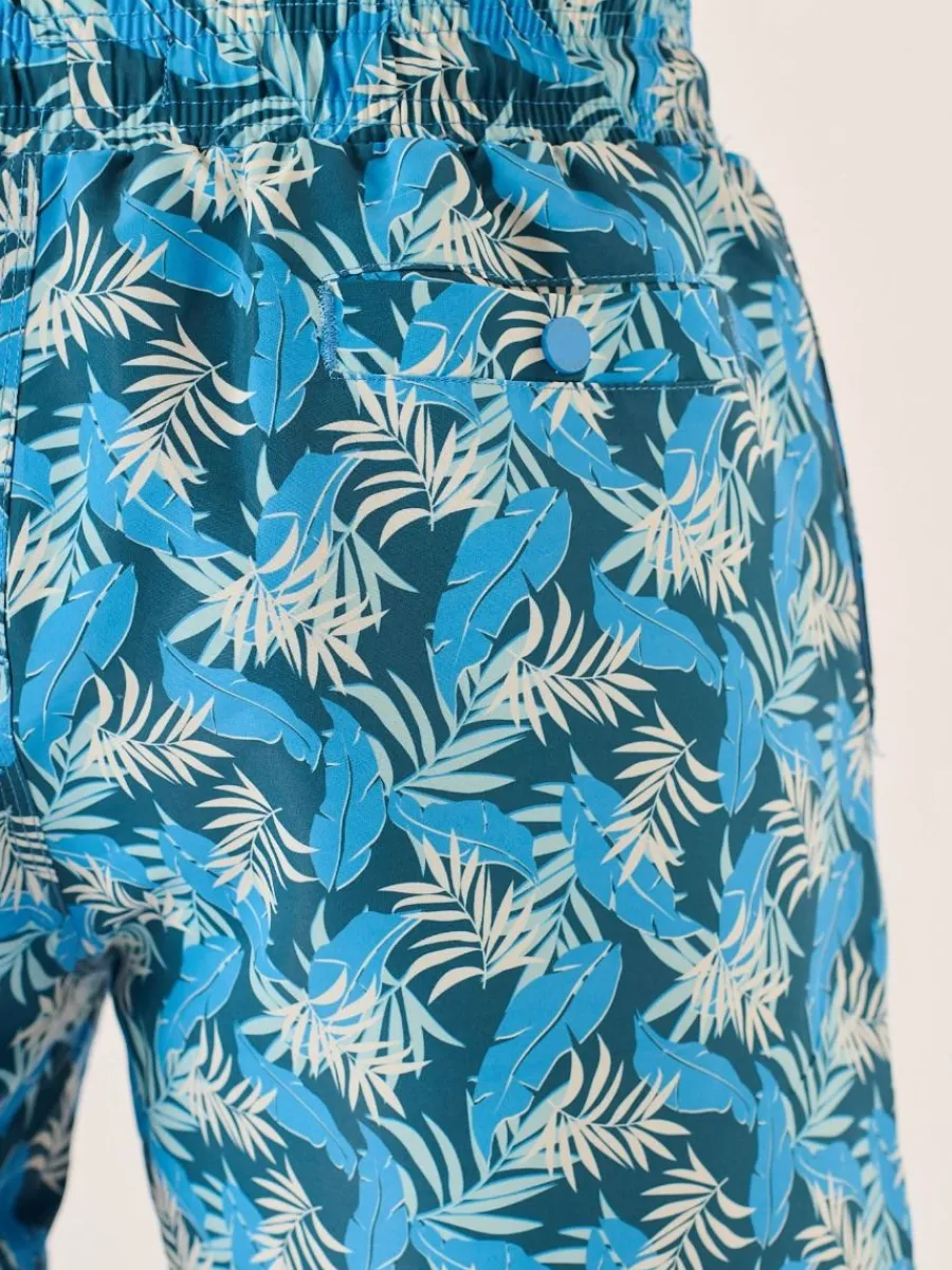 blue_leaf_print_swim_shor_1.webp Quba & Co Blue Leaf Print Swim Shorts - Seagor Sale