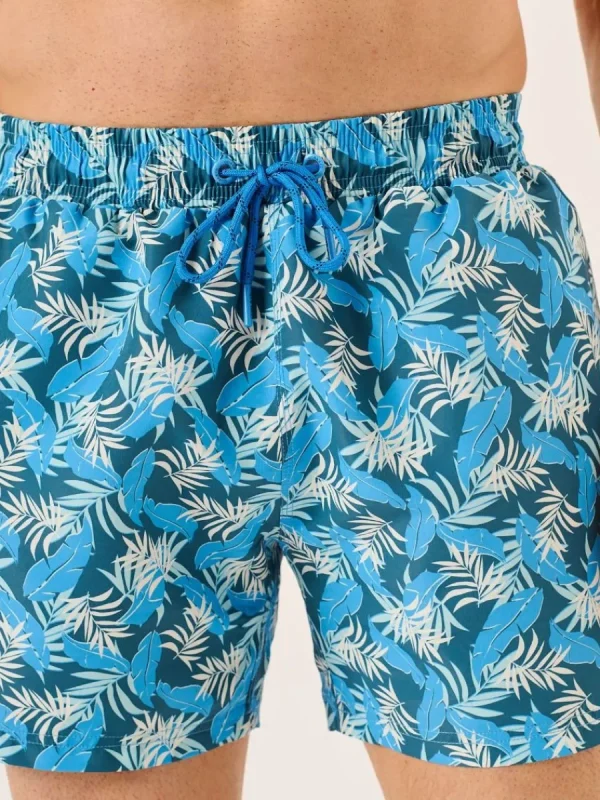 Quba & Co Blue Leaf Print Swim Shorts - Seagor Sale