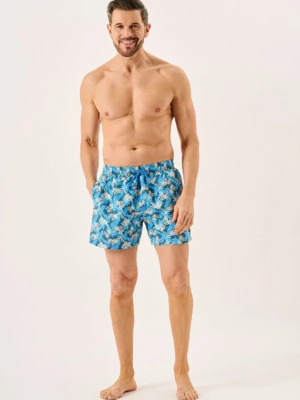 Quba & Co Blue Leaf Print Swim Shorts - Seagor Sale
